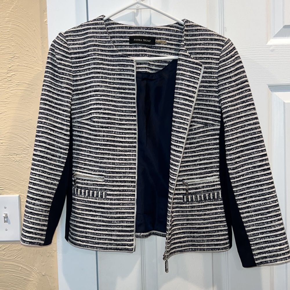 Navy & white stripe blazer